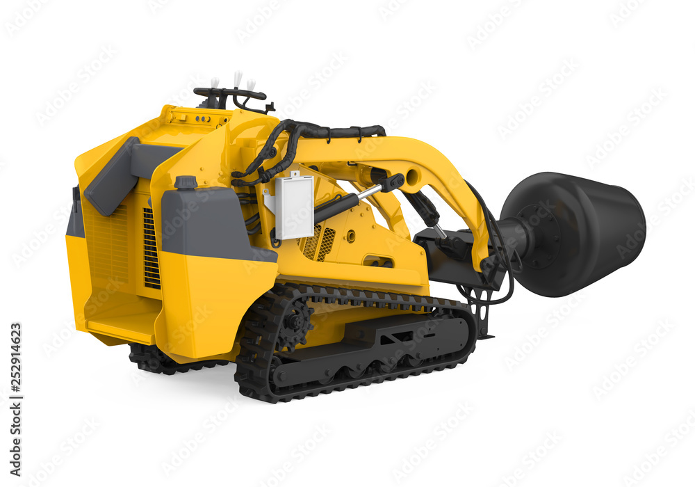 Skid-steer Concrete Mixer Isolated Skid-steer Concrete Mixer Isolated