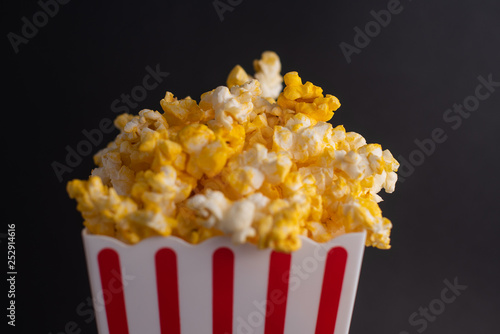 popcorn in black background