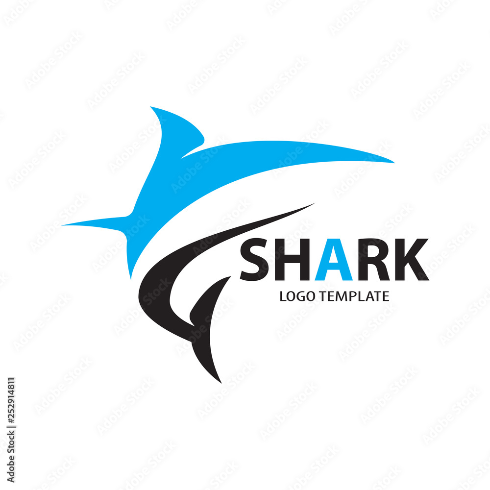 vector shark logo with blue color Stock Vector Adobe Stock