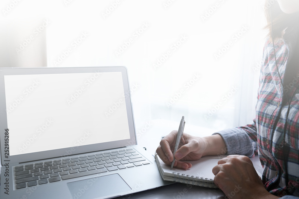 young asian woman work business in office. young asian woman work business in office.