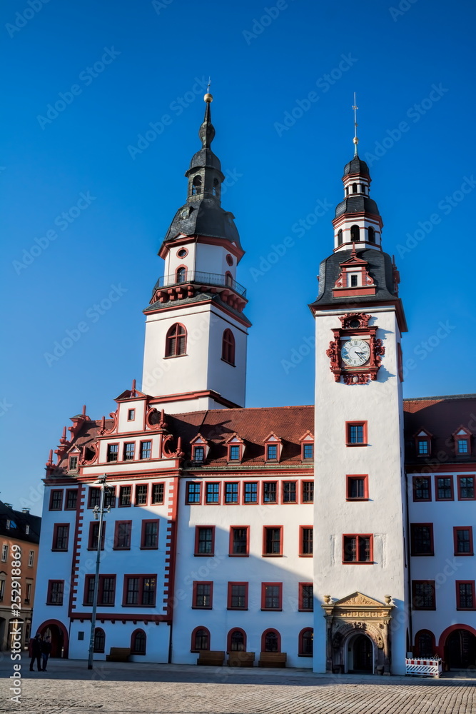 Altes Rathaus und Hohe Turm in Chemnitz, Deutschland