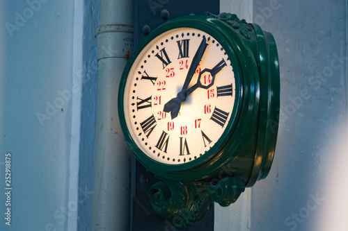 Old  clock at the Railway museum, Madrid, Spain photo