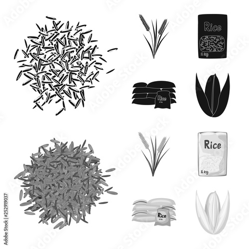Vector design of crop and ecological symbol. Set of crop and cooking stock symbol for web.
