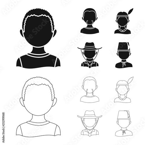 Vector illustration of imitator and resident icon. Set of imitator and culture stock symbol for web.