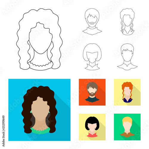 Vector design of professional and photo symbol. Set of professional and profile stock symbol for web.