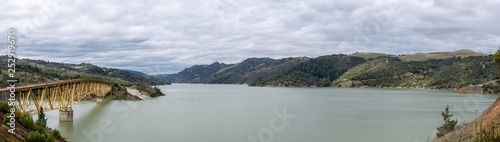 Panorama ofLake Sonoma, on Dry Creek a tributary of the Russian River In California, USA.