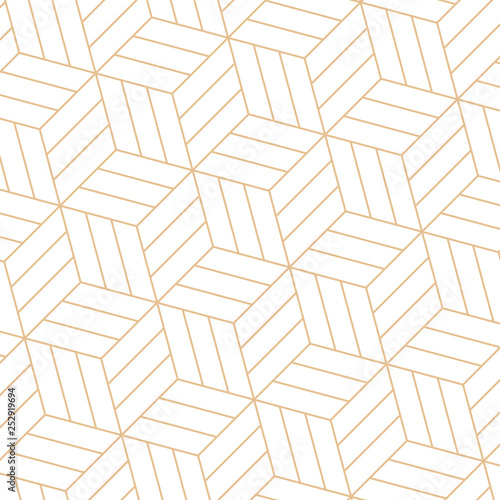 vector 3d gold geometric square black background seamless pattern