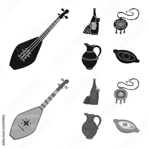 Isolated object of culture and sightseeing icon. Set of culture and originality stock vector illustration.