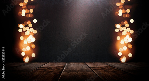 Empty dark room scene. Old ...
