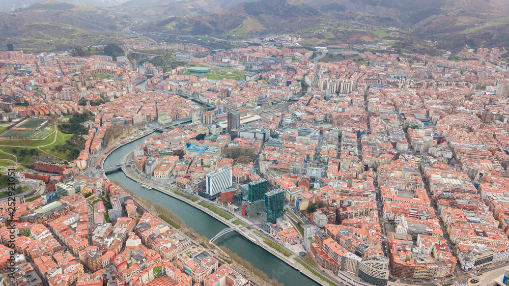 Obraz premium aerial view of bilbao city, Spain