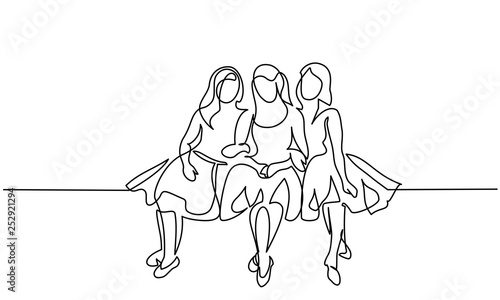 Friends girls sitting together