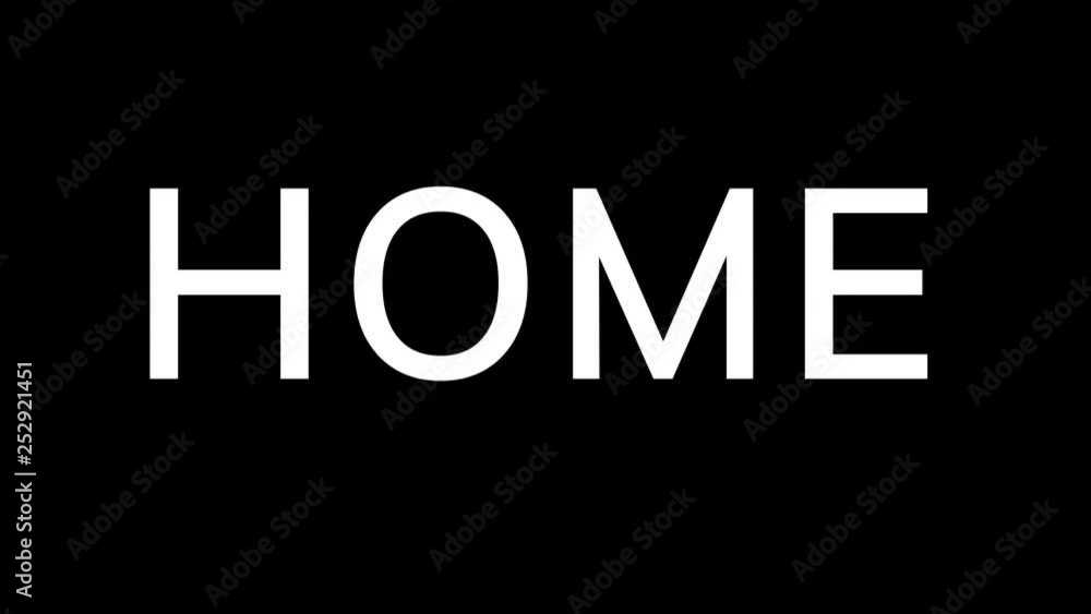 From the Glitch effect arises text HOME. Then the TV turns off. Alpha channel Premultiplied - Matted with color black From the Glitch effect arises text HOME. Then the TV turns off. Alpha channel Premultiplied - Matted with color black
