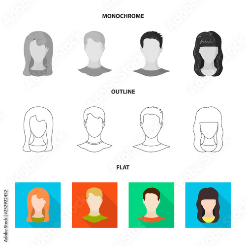 Vector design of professional and photo icon. Collection of professional and profile stock vector illustration.