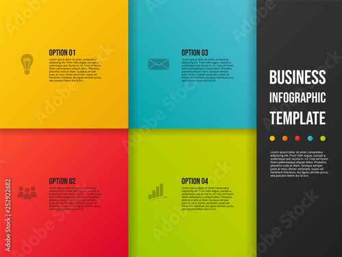 Colorful infographic template with business icons. Vector