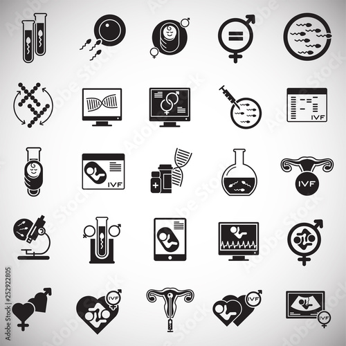 IVF icons set on white background for graphic and web design. Simple vector sign. Internet concept symbol for website button or mobile app.