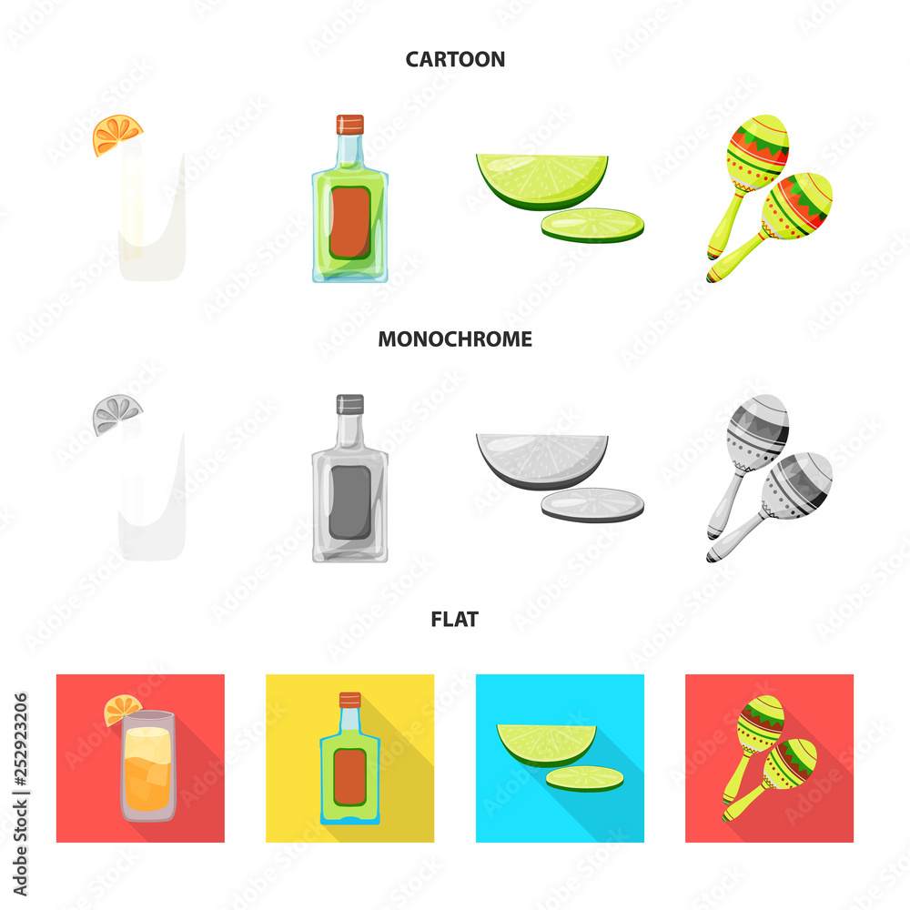 Vector design of cafe and Latin sign. Collection of cafe and national stock vector illustration. Vector design of cafe and Latin sign. Collection of cafe and national stock vector illustration.
