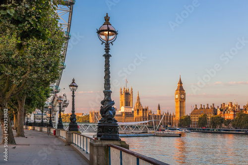 Famous Big Ben during sunset in London, England, UK