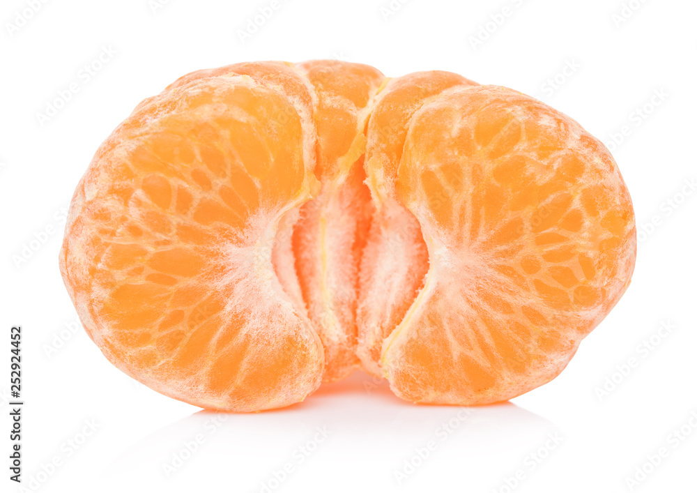 Fresh organic peeled mandarin fruit with halves Fresh organic peeled mandarin fruit with halves