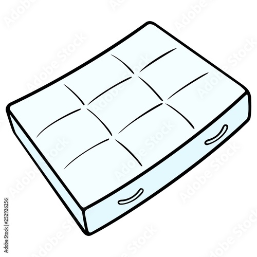 Bed Mattress - A vector cartoon illustration of a bedroom mattress.