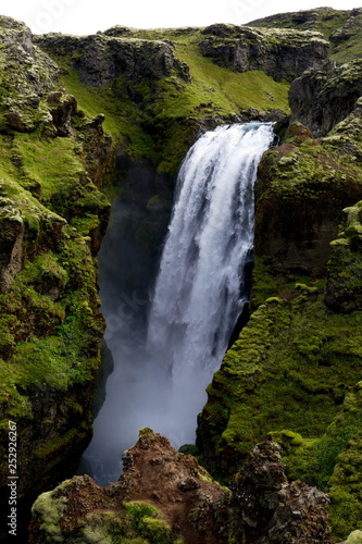 Waterfall trail, the first part of Fimmvörduhals hiking trail from Skógar to Porsmörk, Iceland