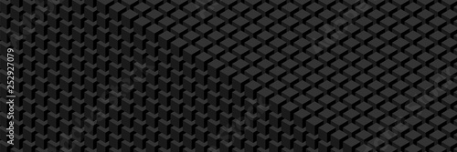 Trendy widescreen geometric background in isometric style. A wall of cubes.