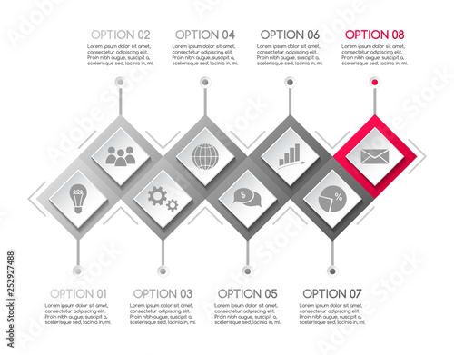 Infographic with business icons. Vector