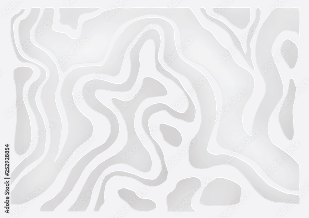 Cut paper card wih curved lines, white abstract sticker sample Cut paper card wih curved lines, white abstract sticker sample
