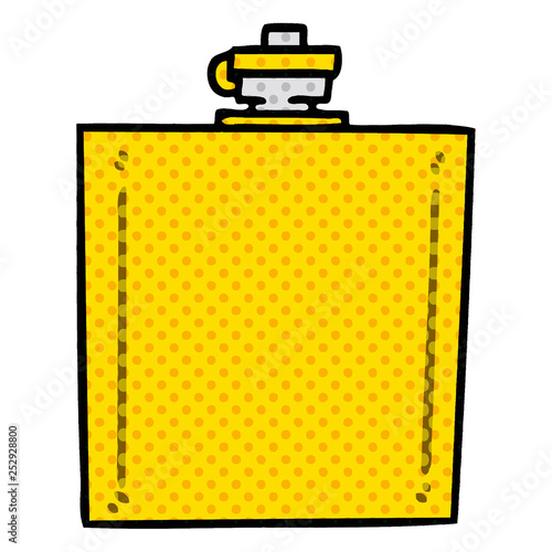 quirky comic book style cartoon hip flask