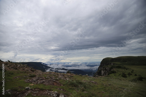 landscape with mountains and clouds