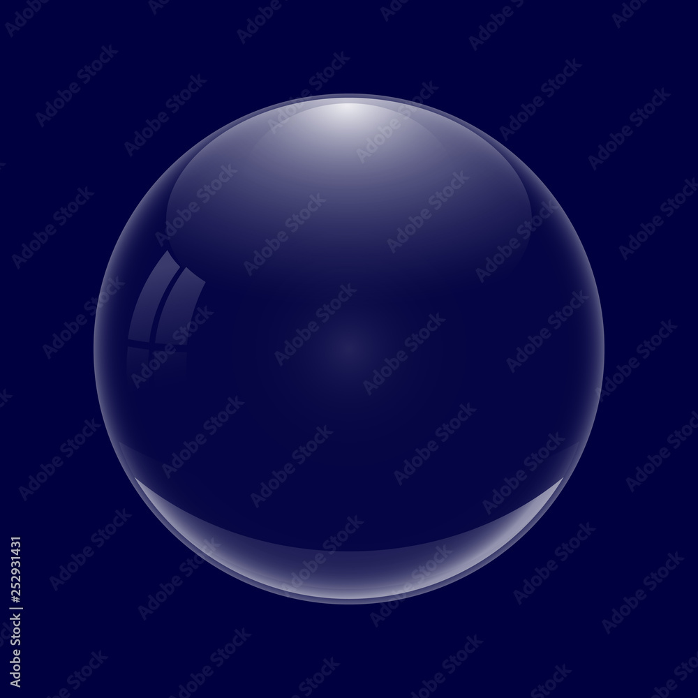  Abstract water drop, transparent on blue background