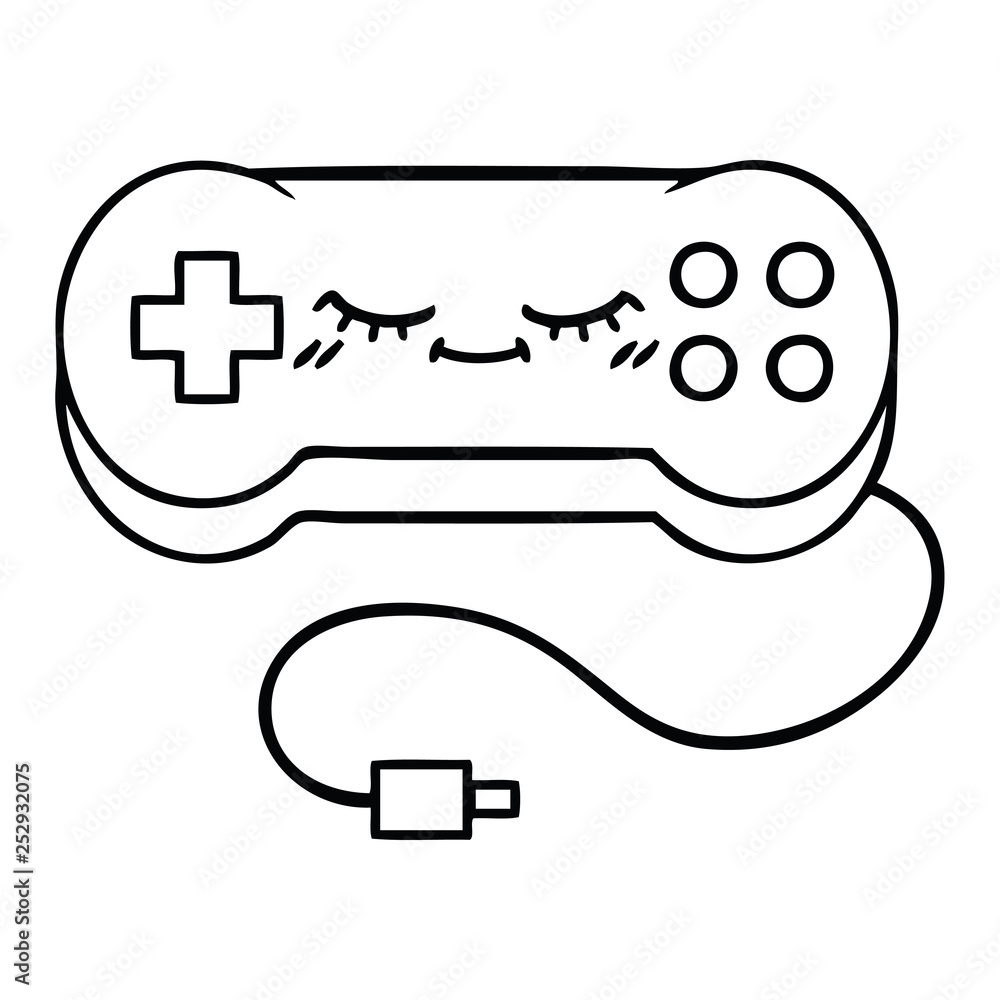 line drawing cartoon game controller line drawing cartoon game controller