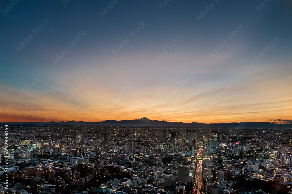 Tokyo Sunset Mt Fuji