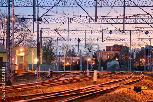 Confusing railway tracks at night