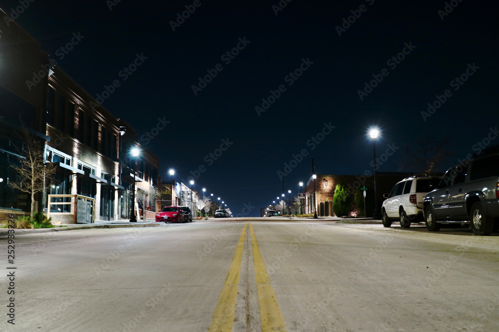 Night street scene, deserted street scene
