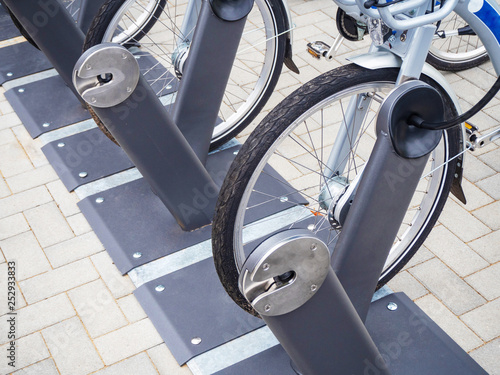 Rental bicycles parking in Berlin