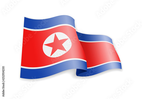Free Download North Korea flag in the wind. Flag on white background vector illustration - GFXLoad
