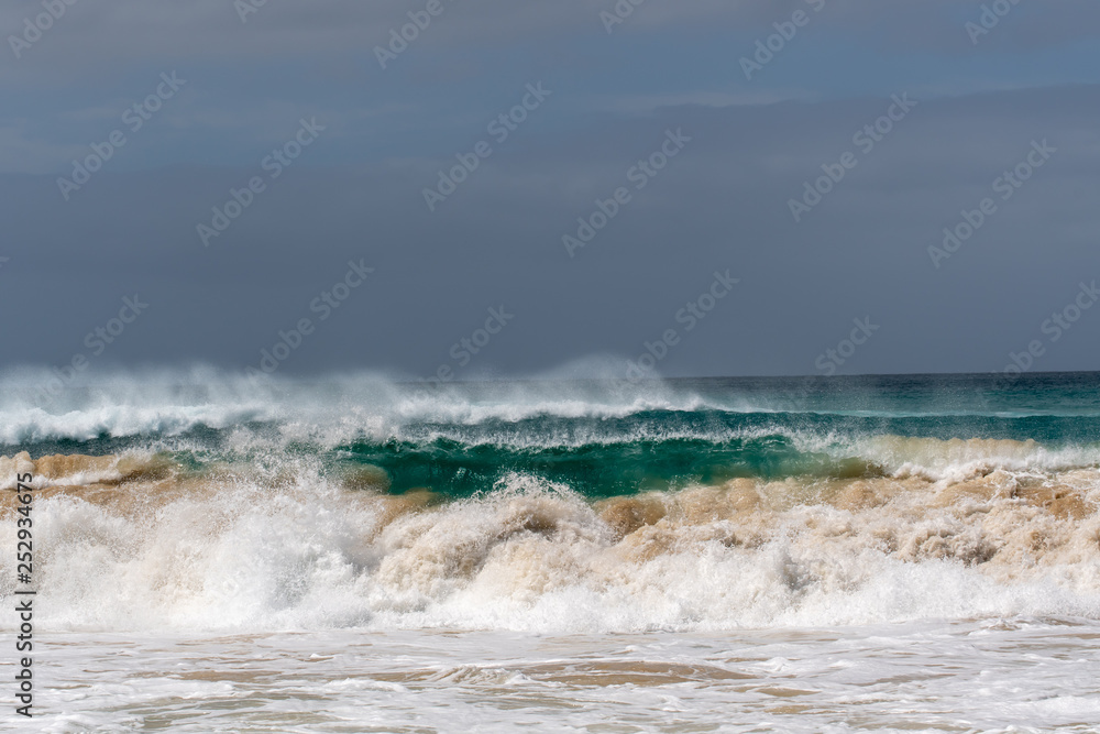 Capo Verde ocean waves seen from the beach