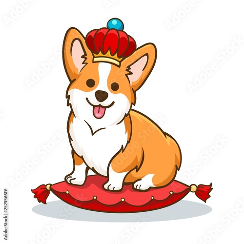 Corgi dog with crown
