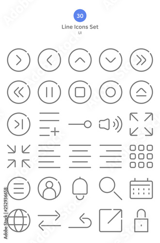 Outline style icons set for web and mobile.