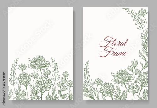 Vintage botanical card frame