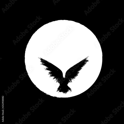 White moon raven photo