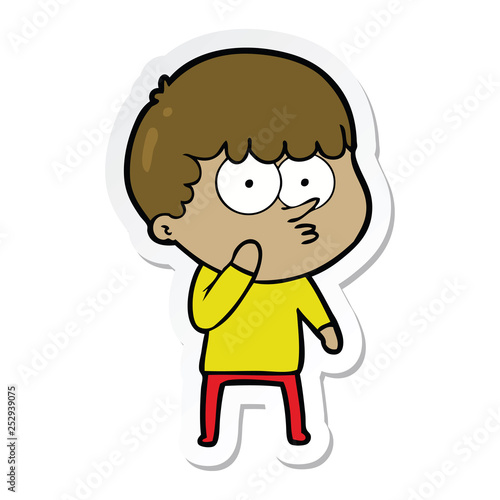 Wallpaper Mural sticker of a cartoon curious boy Torontodigital.ca