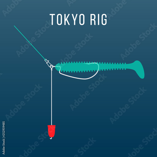 Tokyo rig fishing tackle setup.