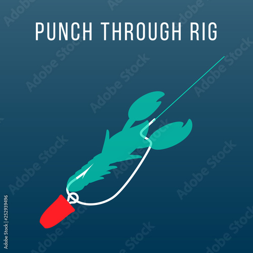 Puch through rig on dark background. 