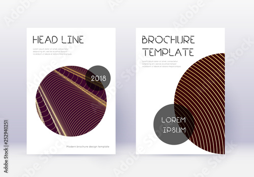 Trendy cover design template set. Gold abstract li