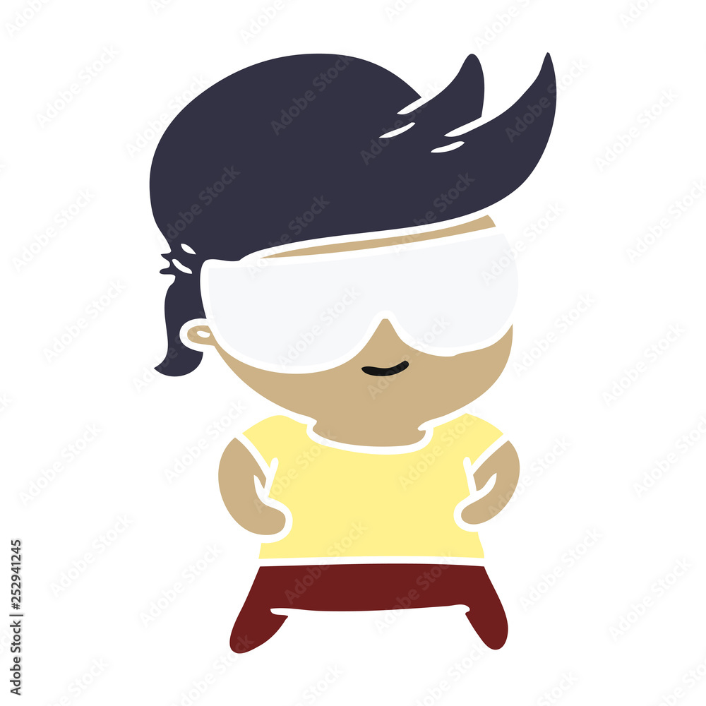cartoon kawaii kid with shades cartoon kawaii kid with shades