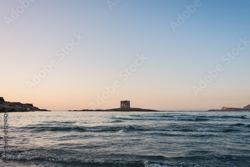 Torre sul mare al tramonto, Sardegna