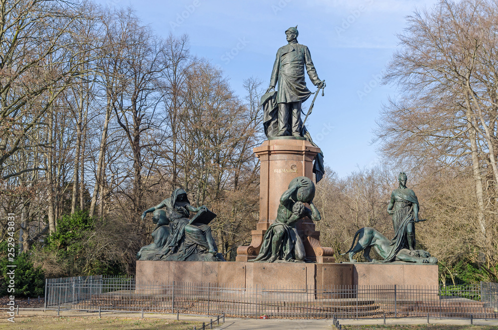 Bismarck Memorial in the Tiergarten, the largest urban park of Berlin, Germany