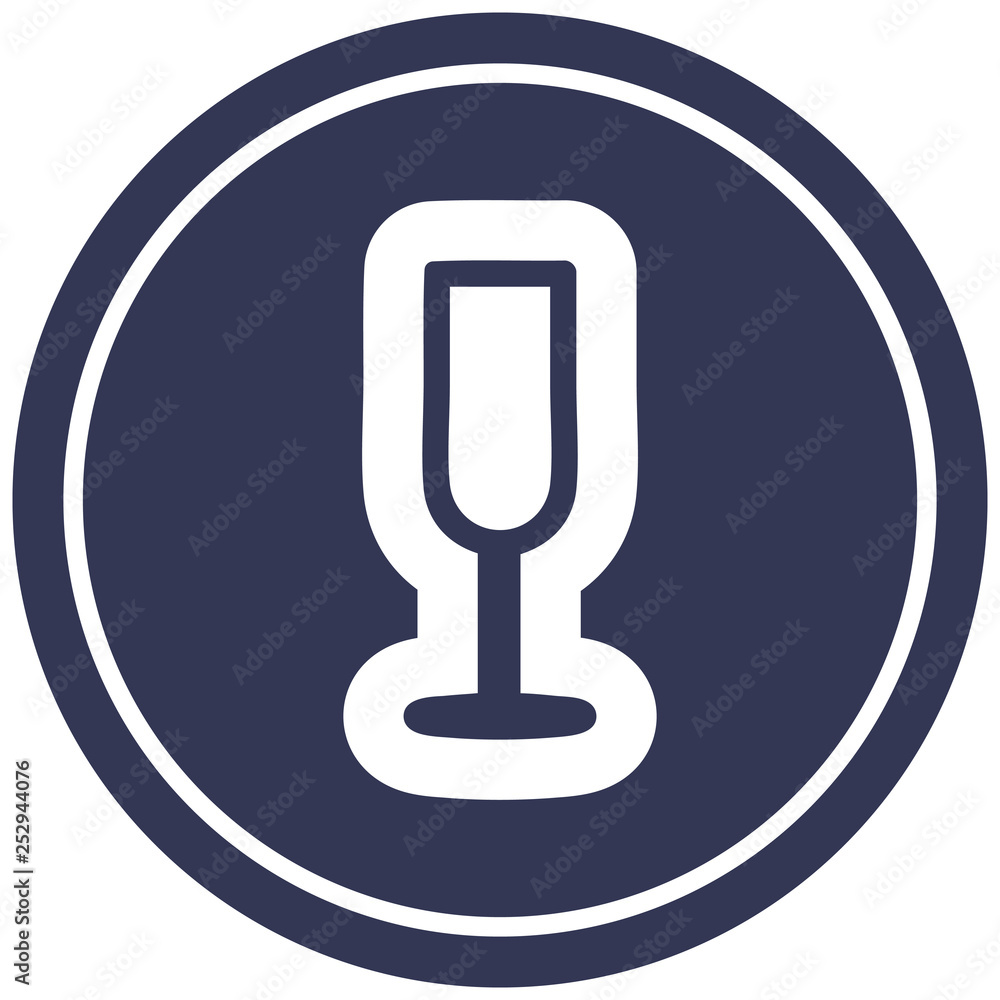 champagne flute circular icon