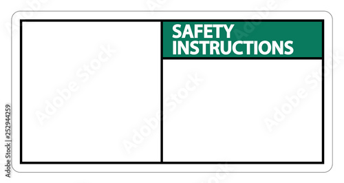 Board label Safety instructions sign on white background,vevtor illustration